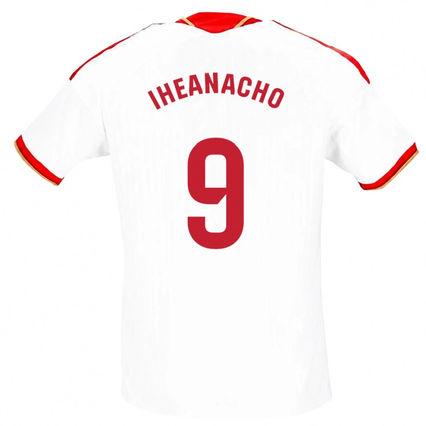 Danxen Dámské Kelechi Iheanacho #9 Bílá Červená Domů Hráčské Dresy 2026/27 Dres