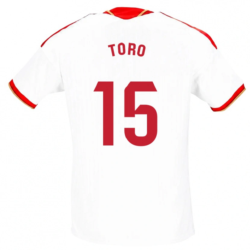 Danxen Dámské Juanan Toro #15 Bílá Červená Domů Hráčské Dresy 2026/27 Dres