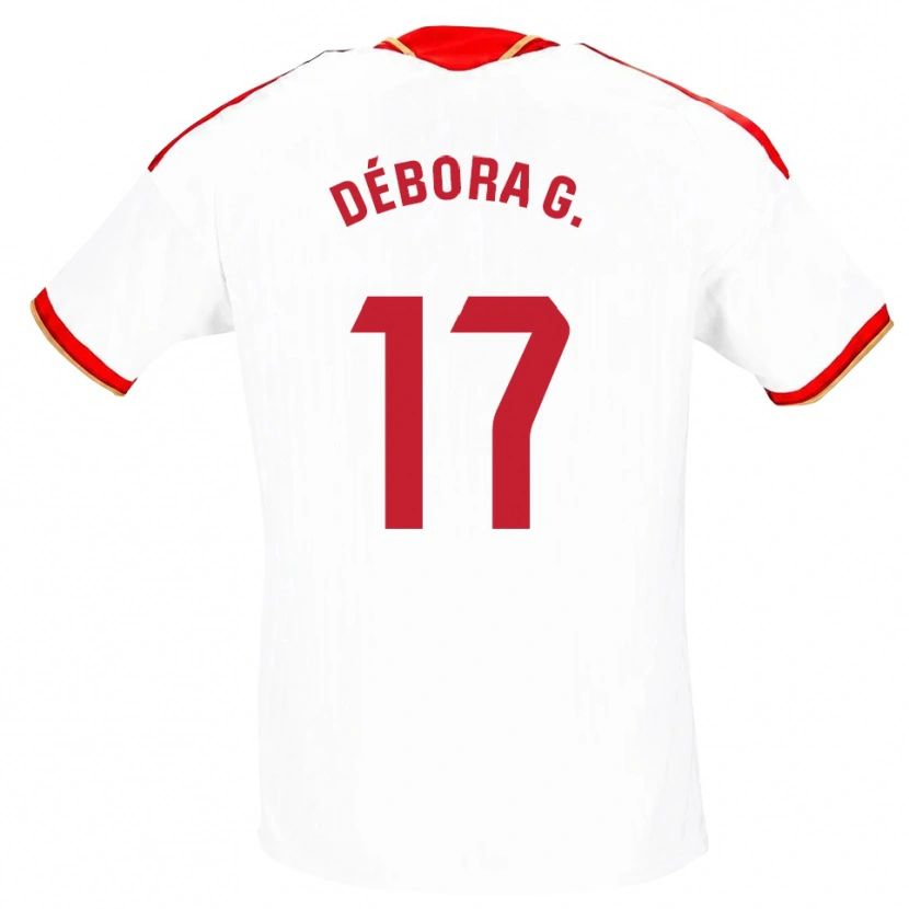 Danxen Dámské Débora García Mateo #17 Bílá Červená Domů Hráčské Dresy 2026/27 Dres