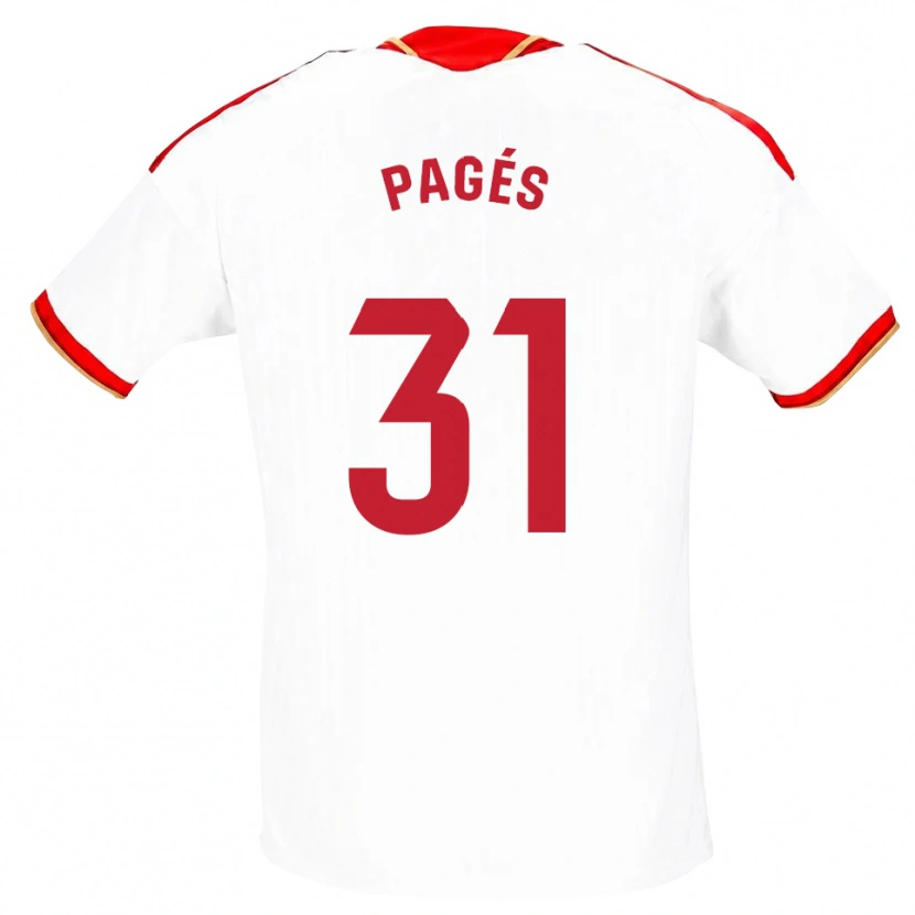 Danxen Dámské Lukas Pagés #31 Bílá Červená Domů Hráčské Dresy 2026/27 Dres