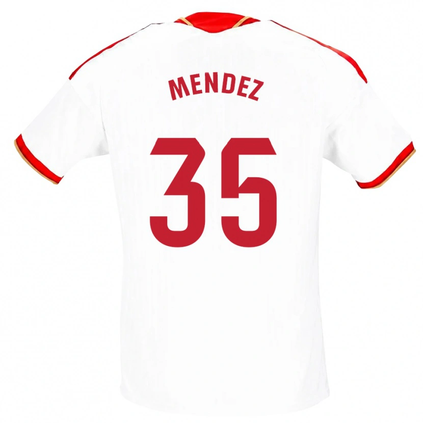 Danxen Dámské Tomás Méndez #35 Bílá Červená Domů Hráčské Dresy 2026/27 Dres