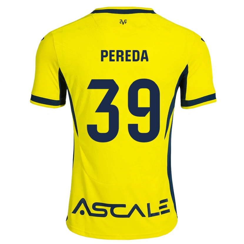 Danxen Dámské Pablo Pereda #39 Žlutá Černá Červená Domů Hráčské Dresy 2026/27 Dres