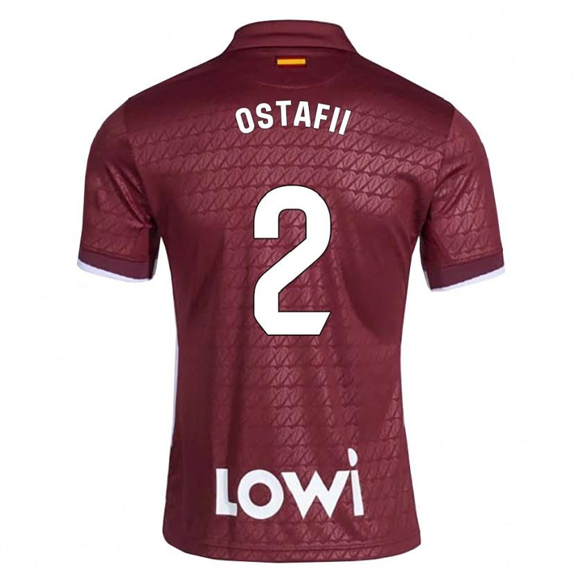 Danxen Dámské David Ostafii #2 Tmavě Červená Bílá Daleko Hráčské Dresy 2026/27 Dres