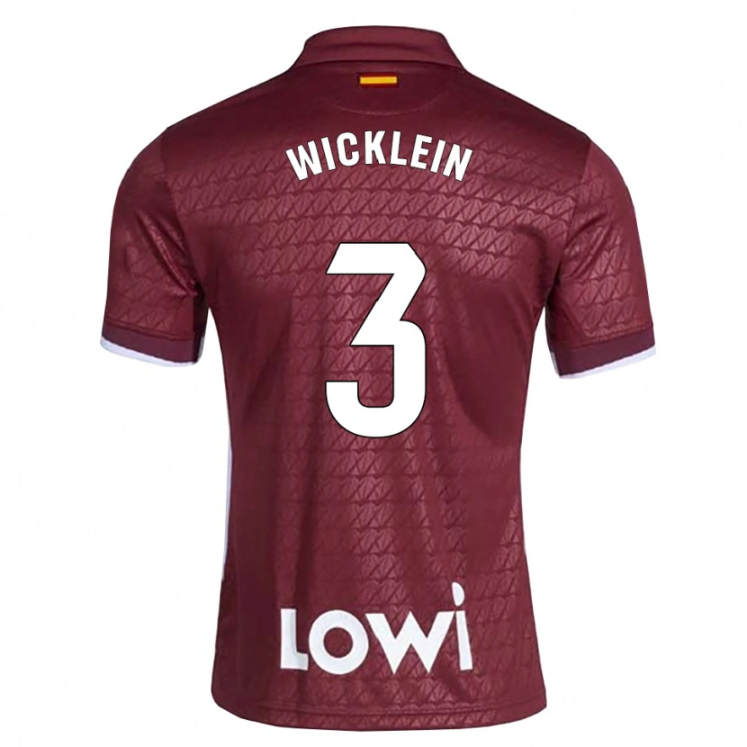 Danxen Dámské Johann Wicklein #3 Tmavě Červená Bílá Daleko Hráčské Dresy 2026/27 Dres