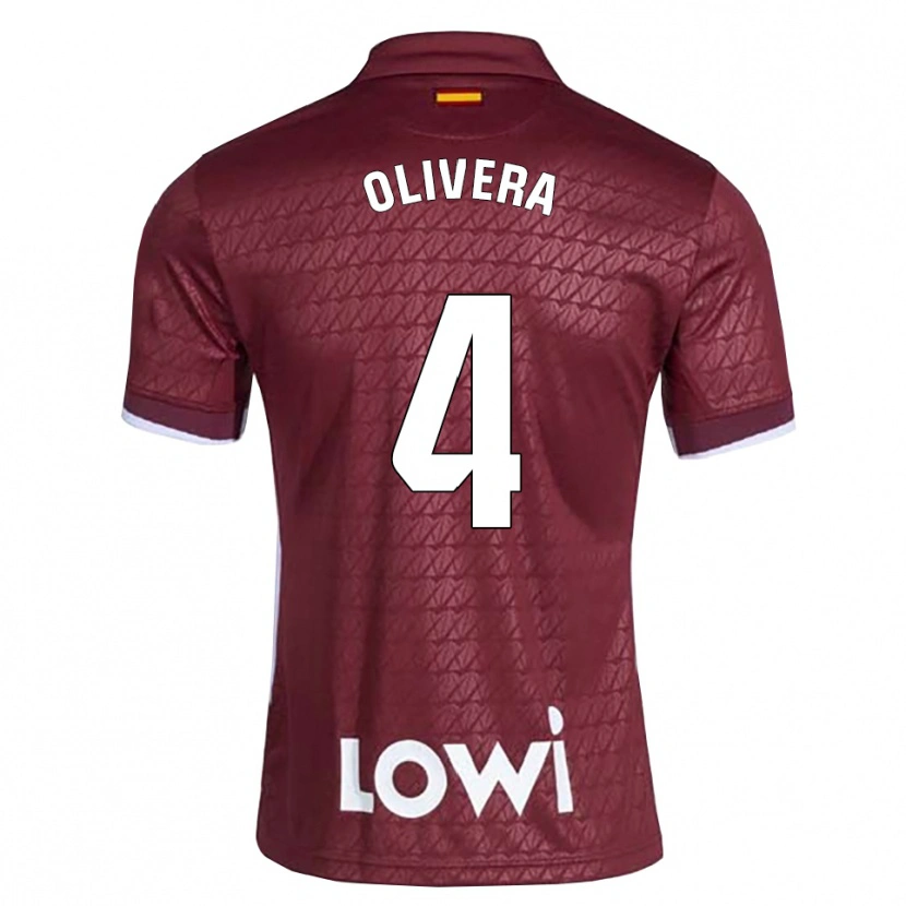 Danxen Dámské Ian Olivera #4 Tmavě Červená Bílá Daleko Hráčské Dresy 2026/27 Dres