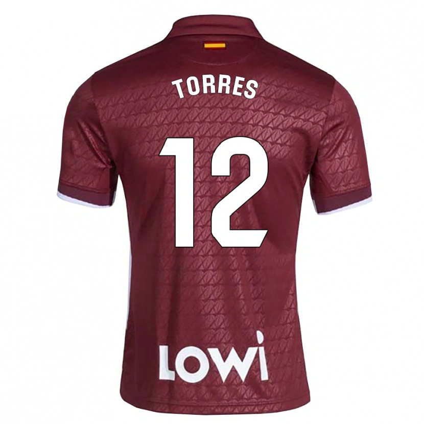 Danxen Dámské Rubén Torres #12 Tmavě Červená Bílá Daleko Hráčské Dresy 2026/27 Dres