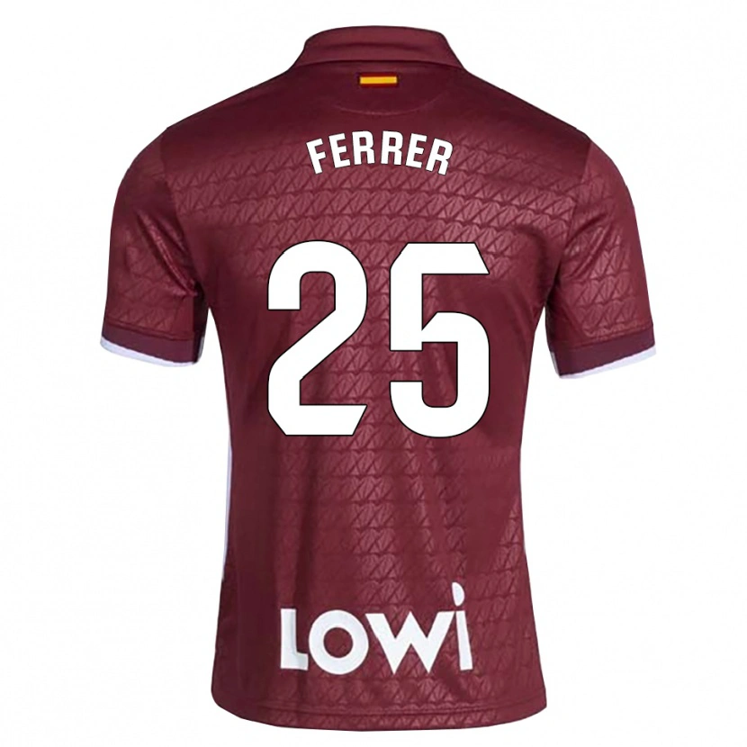 Danxen Dámské Diego Ferrer #25 Tmavě Červená Bílá Daleko Hráčské Dresy 2026/27 Dres