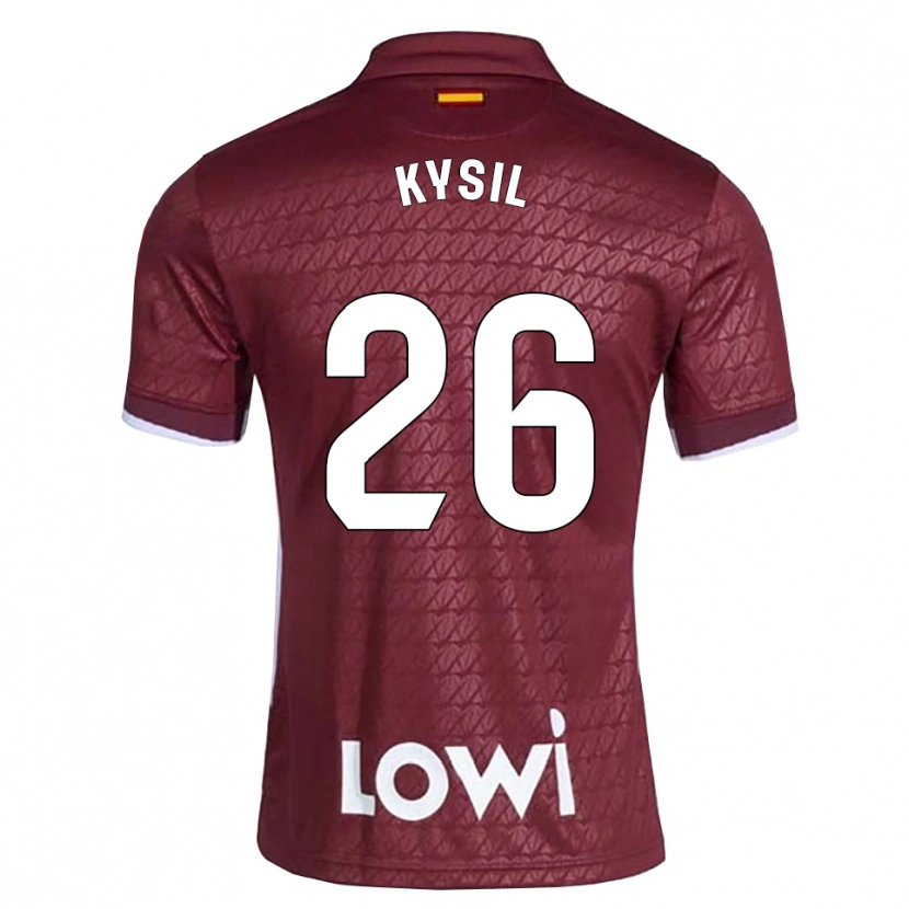 Danxen Dámské Vladyslav Kysil #26 Tmavě Červená Bílá Daleko Hráčské Dresy 2026/27 Dres