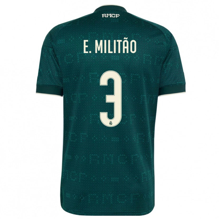 Danxen Dámské Éder Militão #3 Tmavě Šedá Bílá Daleko Hráčské Dresy 2026/27 Dres