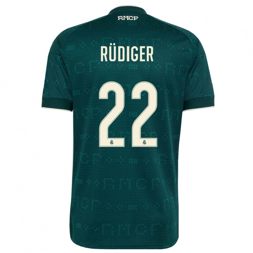Danxen Dámské Antonio Rüdiger #22 Tmavě Šedá Bílá Daleko Hráčské Dresy 2026/27 Dres