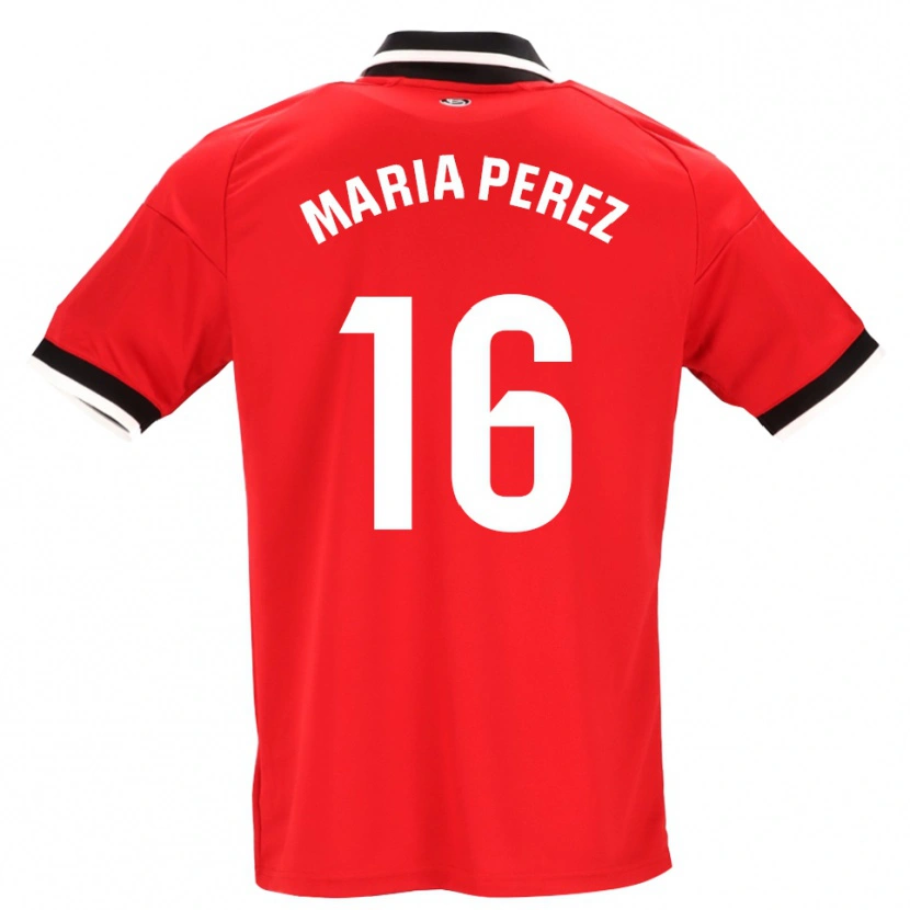 Danxen Dámské María Pérez Rabaza #16 Černá Bílá Červená Daleko Hráčské Dresy 2026/27 Dres