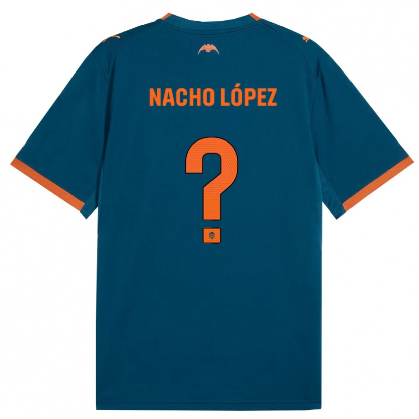 Danxen Dámské Nacho López #0 Ocelově Modrá Oranžová Daleko Hráčské Dresy 2026/27 Dres