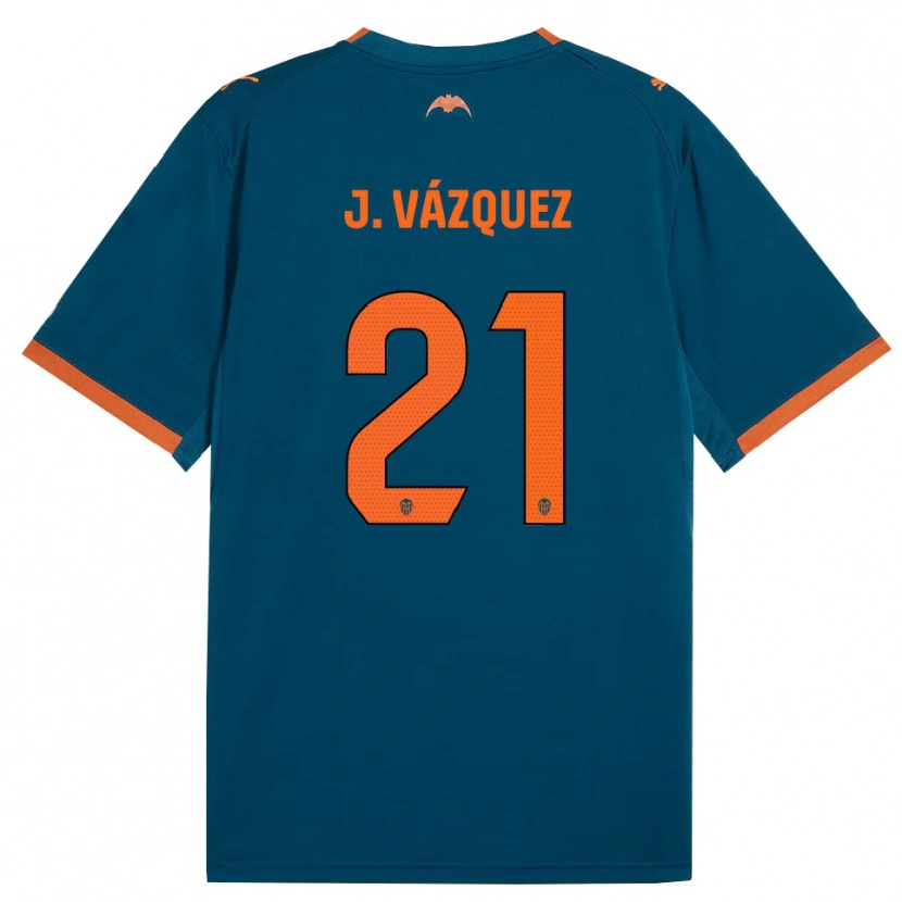 Danxen Dámské Jesús Vázquez #21 Ocelově Modrá Oranžová Daleko Hráčské Dresy 2026/27 Dres