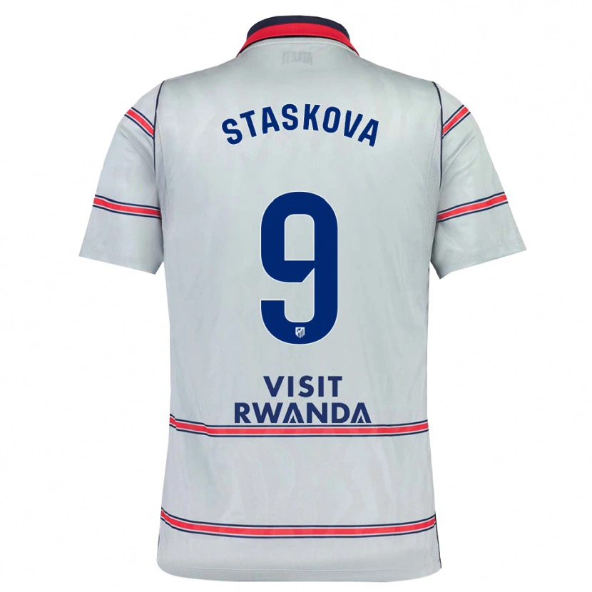 Danxen Dámské Andrea Staskova #9 Šedá Červená Tmavě Modrá Třetí Hráčské Dresy 2026/27 Dres