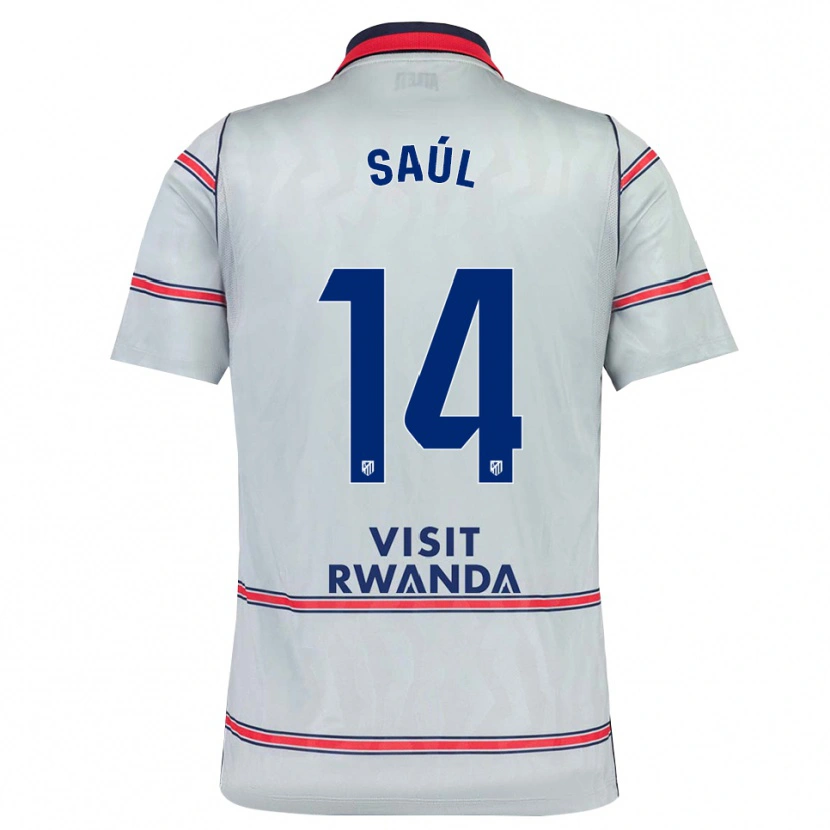 Danxen Dámské Saúl Fernández #14 Šedá Červená Tmavě Modrá Třetí Hráčské Dresy 2026/27 Dres