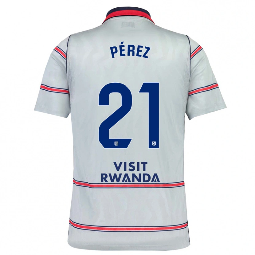 Danxen Dámské Diego Pérez #21 Šedá Červená Tmavě Modrá Třetí Hráčské Dresy 2026/27 Dres