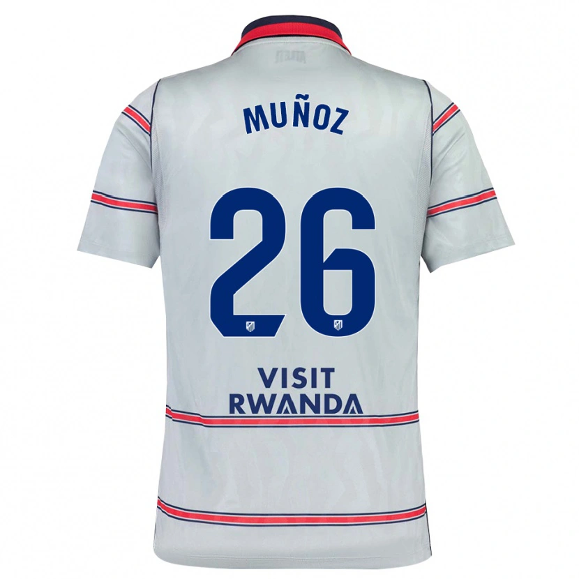 Danxen Dámské Izan Muñoz #26 Šedá Červená Tmavě Modrá Třetí Hráčské Dresy 2026/27 Dres