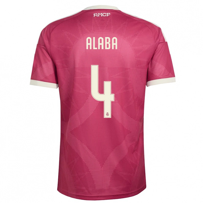 Danxen Dámské David Alaba #4 Světle Fialově Červená Bílá Třetí Hráčské Dresy 2026/27 Dres