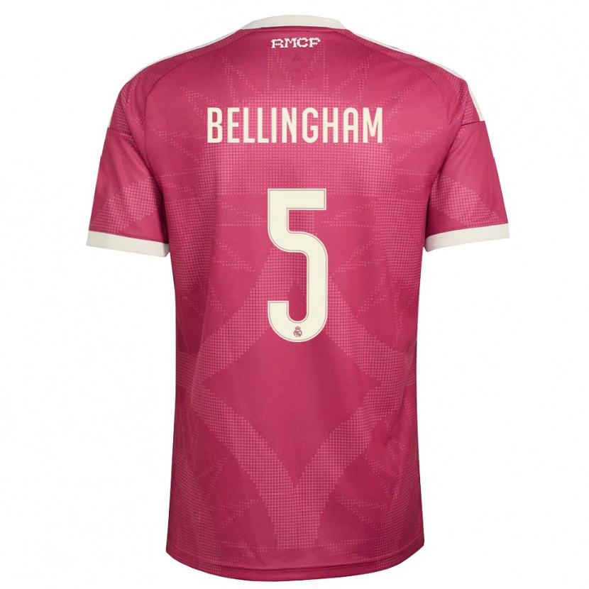 Danxen Dámské Jude Bellingham #5 Světle Fialově Červená Bílá Třetí Hráčské Dresy 2026/27 Dres