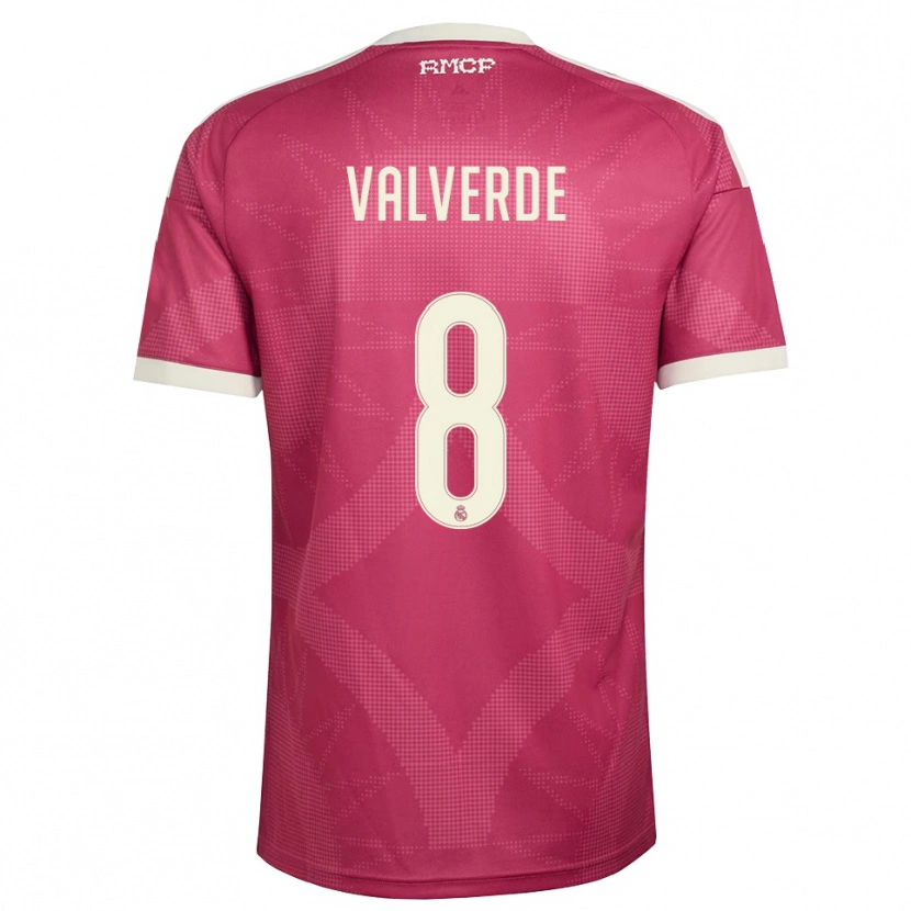 Danxen Dámské Federico Valverde #8 Světle Fialově Červená Bílá Třetí Hráčské Dresy 2026/27 Dres