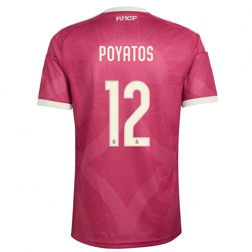 Danxen Dámské Marco Poyatos #12 Světle Fialově Červená Bílá Třetí Hráčské Dresy 2026/27 Dres