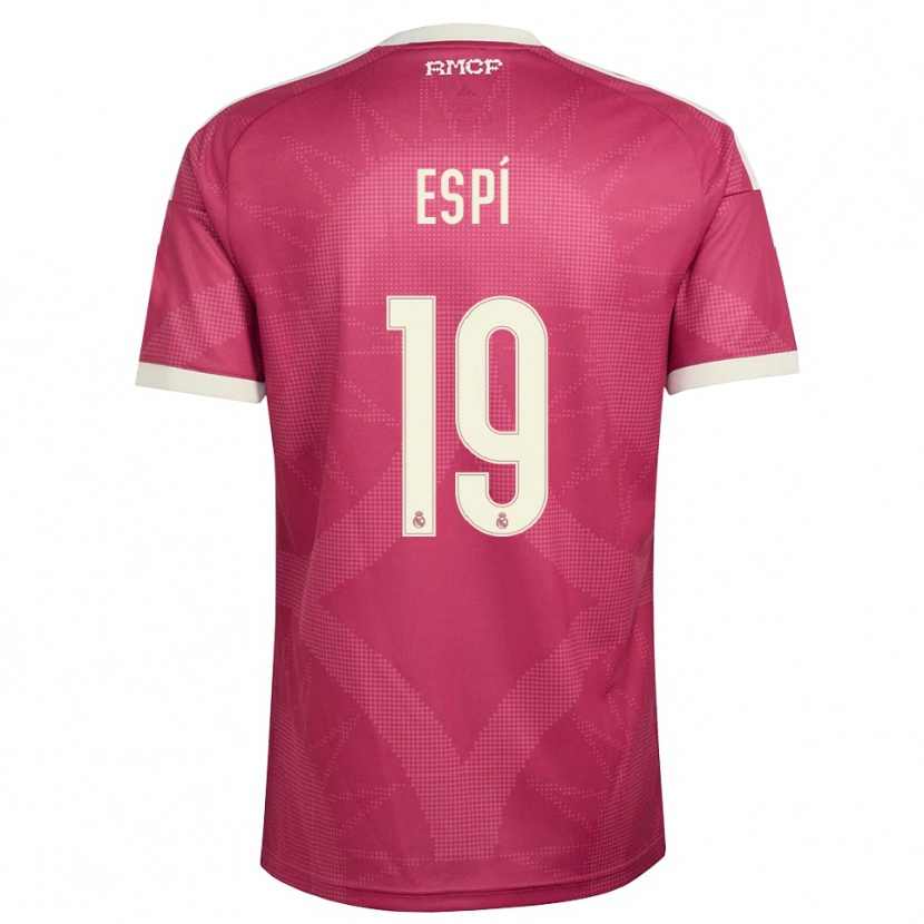 Danxen Dámské Carlos Espí #19 Světle Fialově Červená Bílá Třetí Hráčské Dresy 2026/27 Dres