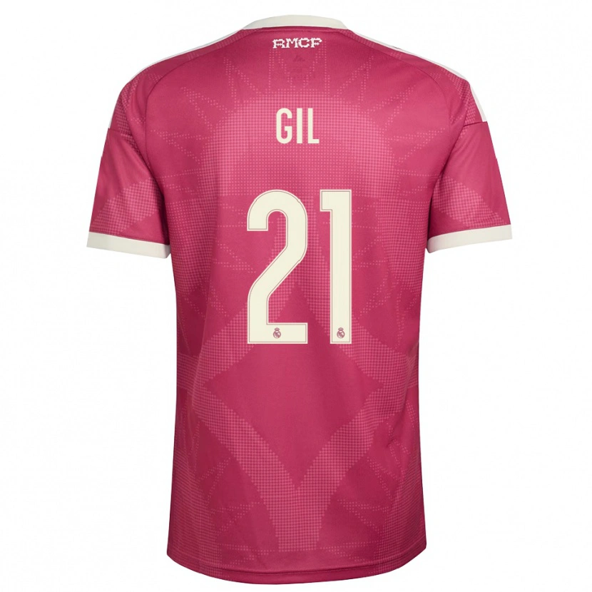 Danxen Dámské Iker Gil #21 Světle Fialově Červená Bílá Třetí Hráčské Dresy 2026/27 Dres