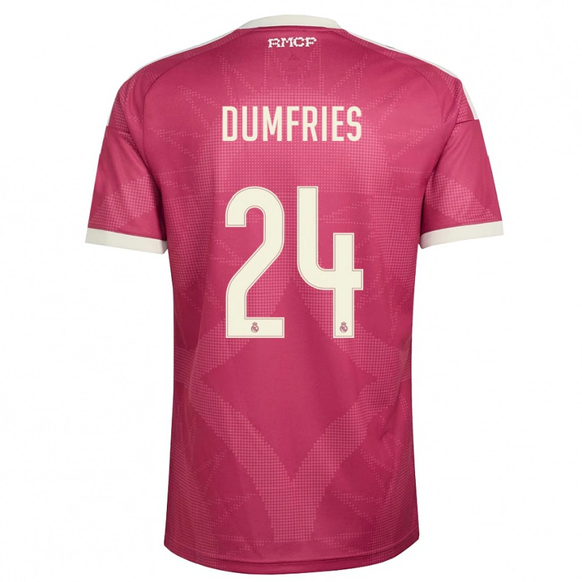 Danxen Dámské Denzel Dumfries #24 Světle Fialově Červená Bílá Třetí Hráčské Dresy 2026/27 Dres