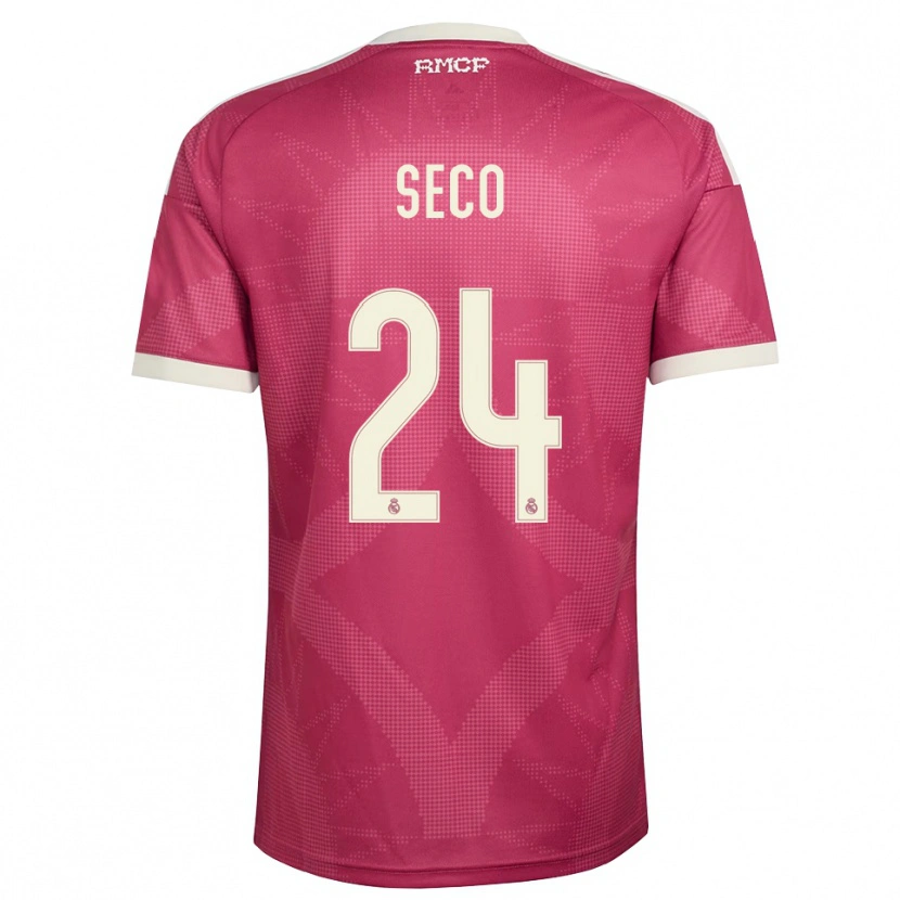 Danxen Dámské Ferran Seco #24 Světle Fialově Červená Bílá Třetí Hráčské Dresy 2026/27 Dres