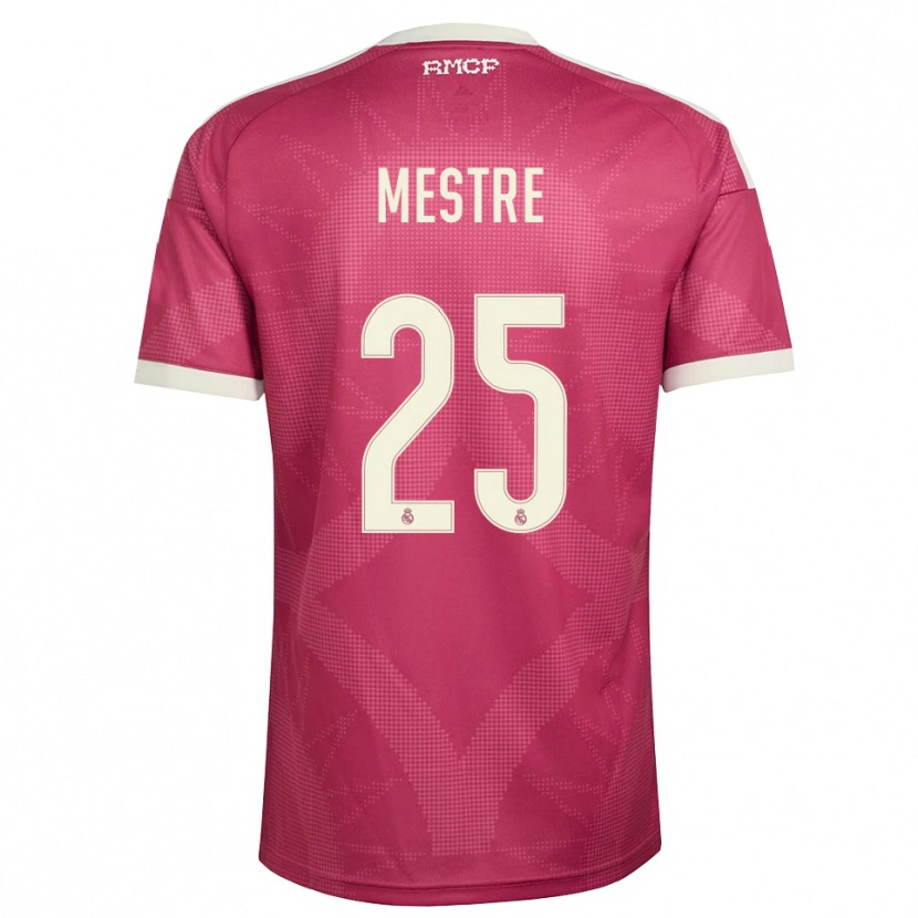 Danxen Dámské Sergio Mestre #25 Světle Fialově Červená Bílá Třetí Hráčské Dresy 2026/27 Dres