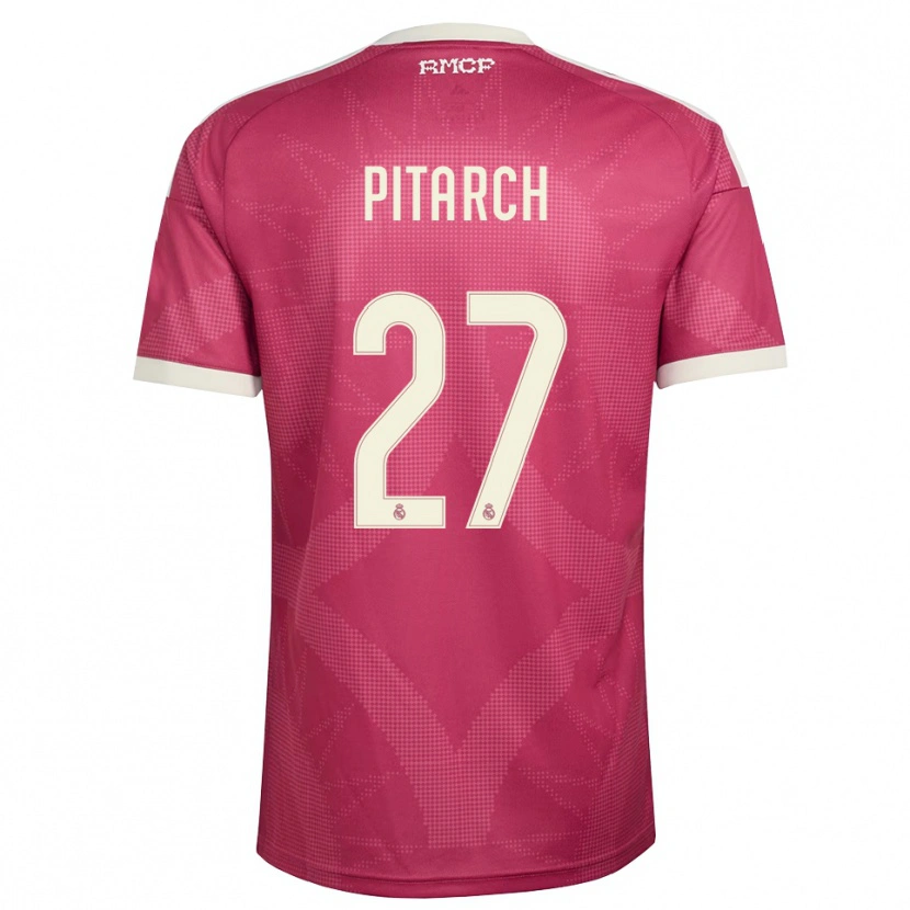 Danxen Dámské Thiago Pitarch #27 Světle Fialově Červená Bílá Třetí Hráčské Dresy 2026/27 Dres