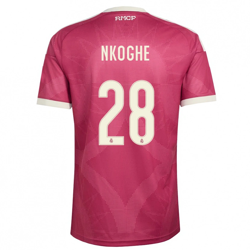 Danxen Dámské Ariel Nkoghe #28 Světle Fialově Červená Bílá Třetí Hráčské Dresy 2026/27 Dres