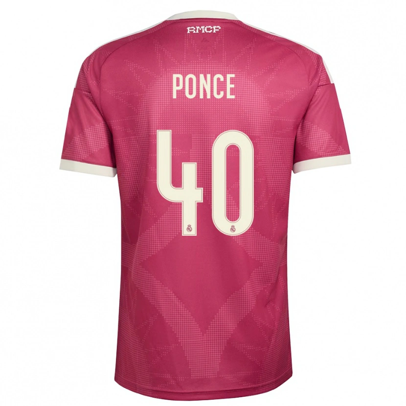 Danxen Dámské Guille Ponce #40 Světle Fialově Červená Bílá Třetí Hráčské Dresy 2026/27 Dres