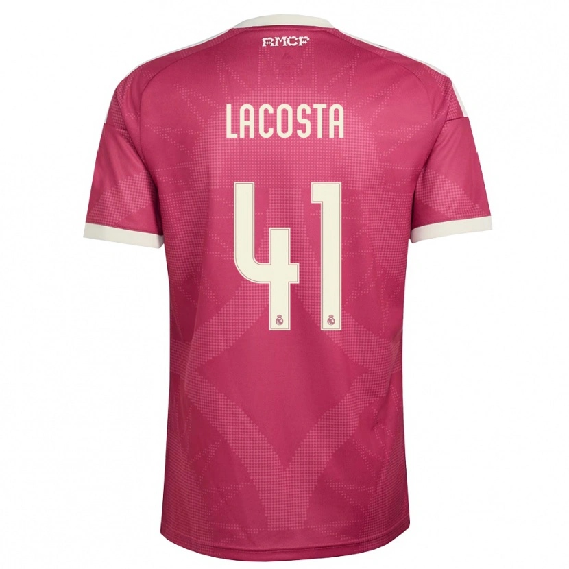Danxen Dámské Diego Lacosta #41 Světle Fialově Červená Bílá Třetí Hráčské Dresy 2026/27 Dres