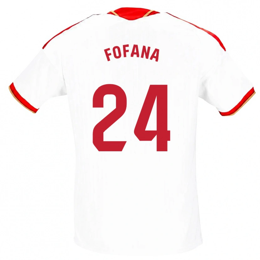 Danxen Dámské Youssouf Fofana #24 Bílá Červená Domů Hráčské Dresy 2026/27 Dres