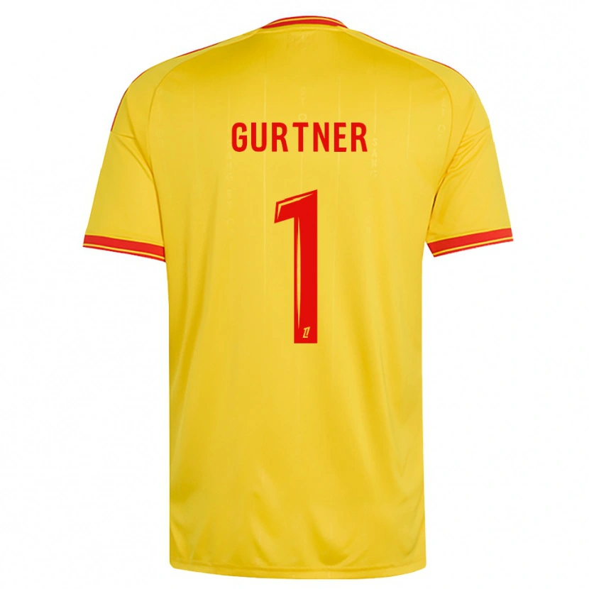Danxen Dětské Régis Gurtner #1 Zlatá Oranžová Červená Domů Hráčské Dresy 2026/27 Dres