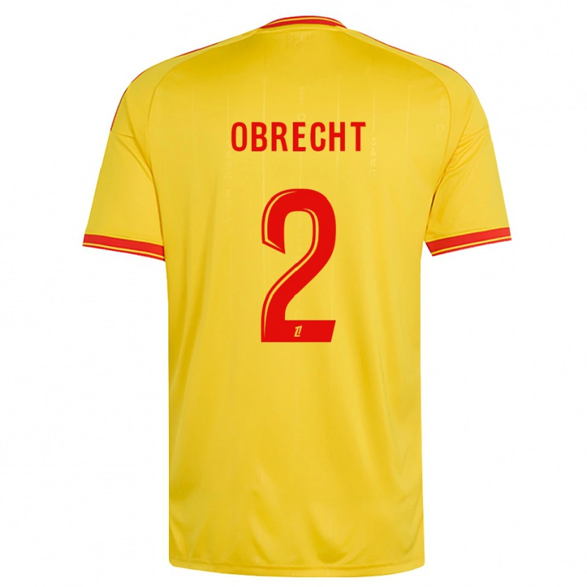 Danxen Dětské Laura Obrecht #2 Zlatá Oranžová Červená Domů Hráčské Dresy 2026/27 Dres