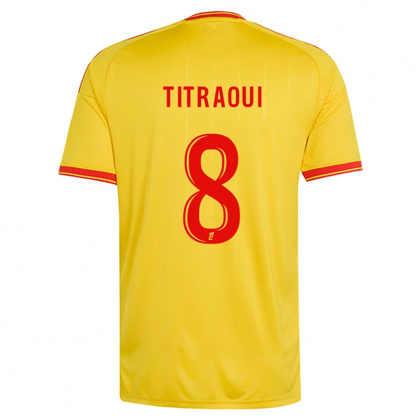Danxen Dětské Yacine Titraoui #8 Zlatá Oranžová Červená Domů Hráčské Dresy 2026/27 Dres