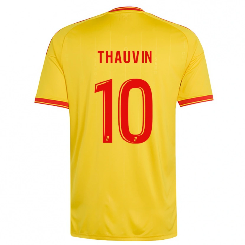 Danxen Dětské Florian Thauvin #10 Zlatá Oranžová Červená Domů Hráčské Dresy 2026/27 Dres