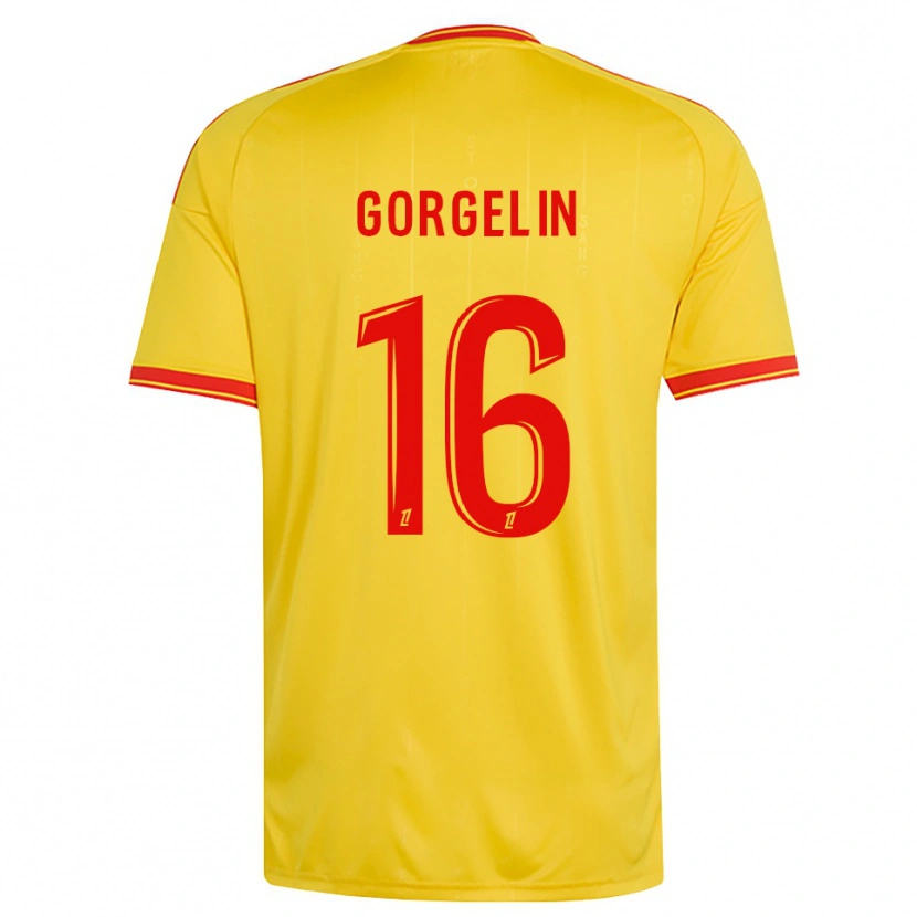 Danxen Dětské Mathieu Gorgelin #16 Zlatá Oranžová Červená Domů Hráčské Dresy 2026/27 Dres