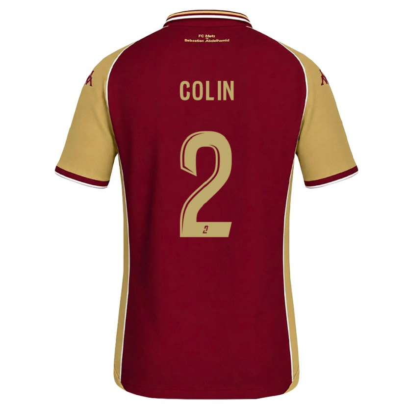 Danxen Dětské Maxime Colin #2 Zlatohnědá Tmavě Červená Domů Hráčské Dresy 2026/27 Dres