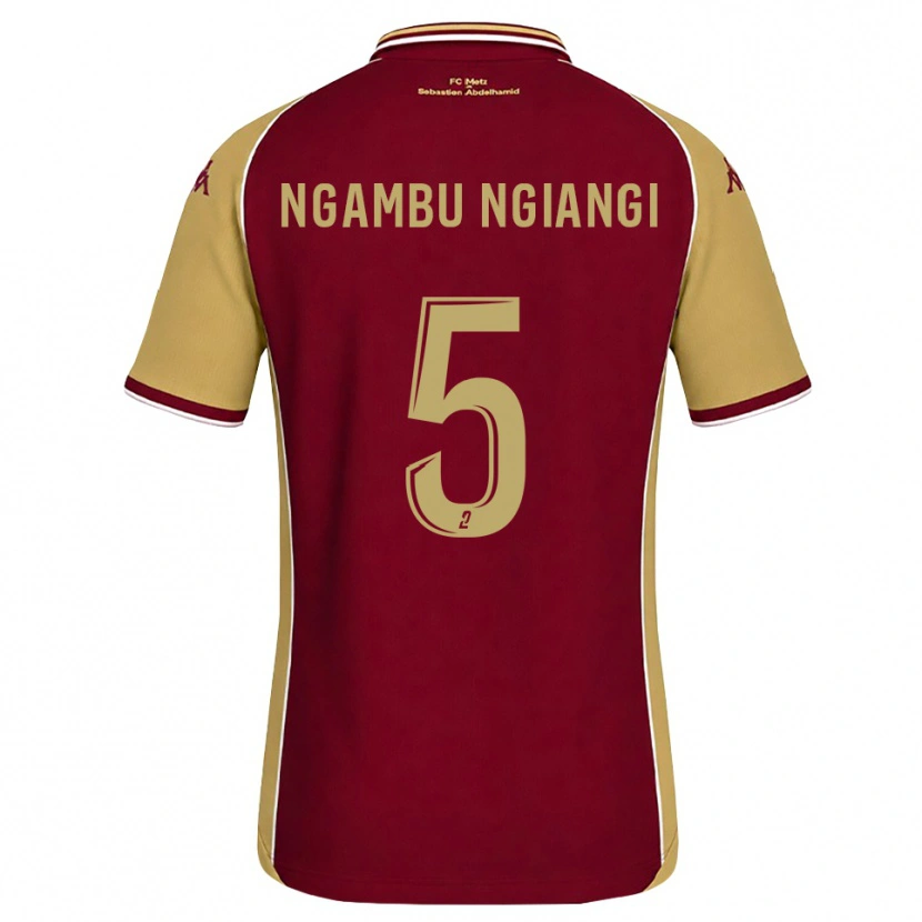 Danxen Dětské Esther Ngambu Ngiangi #5 Zlatohnědá Tmavě Červená Domů Hráčské Dresy 2026/27 Dres