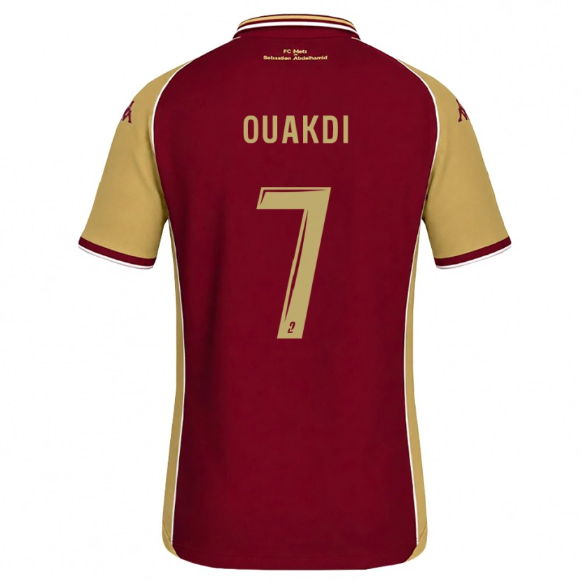 Danxen Dětské Mehdi Ouakdi #7 Zlatohnědá Tmavě Červená Domů Hráčské Dresy 2026/27 Dres