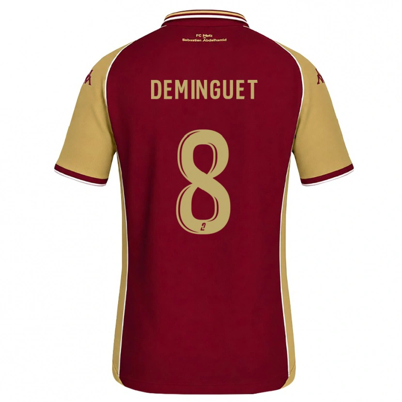 Danxen Dětské Jessy Deminguet #8 Zlatohnědá Tmavě Červená Domů Hráčské Dresy 2026/27 Dres