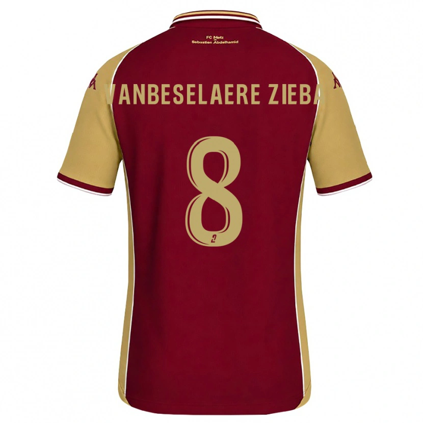 Danxen Dětské Vadim Vanbeselaere Zieba #8 Zlatohnědá Tmavě Červená Domů Hráčské Dresy 2026/27 Dres
