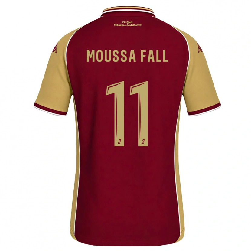 Danxen Dětské Pape Moussa Fall #11 Zlatohnědá Tmavě Červená Domů Hráčské Dresy 2026/27 Dres