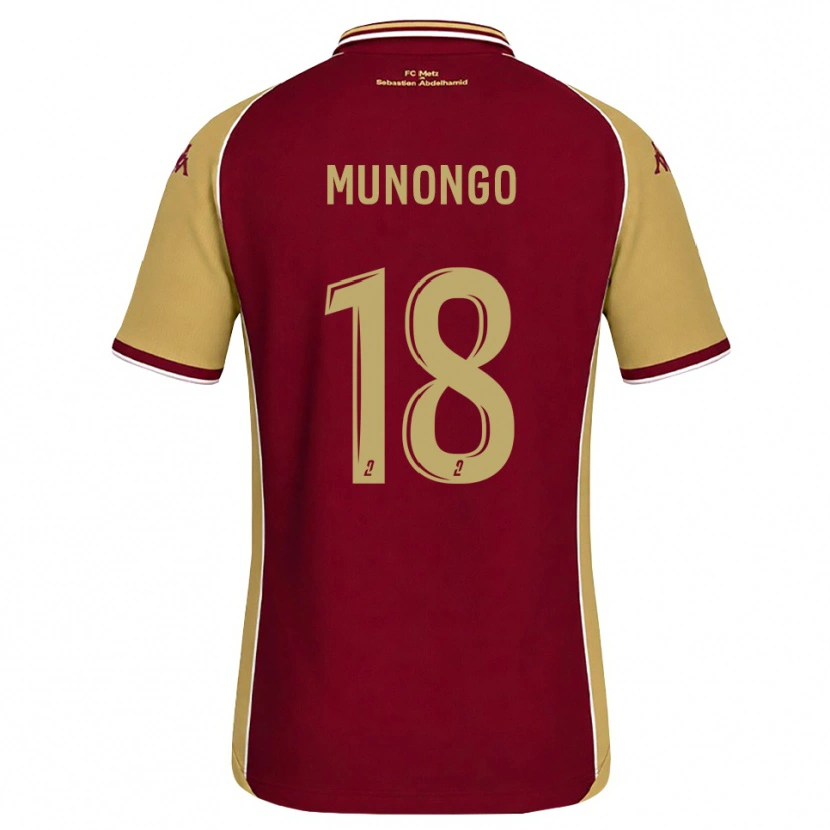 Danxen Dětské Believe Munongo #18 Zlatohnědá Tmavě Červená Domů Hráčské Dresy 2026/27 Dres