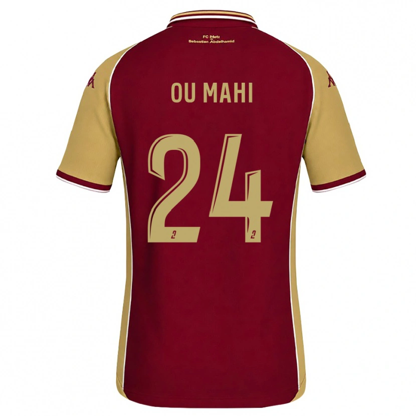 Danxen Dětské Inès Ou Mahi #24 Zlatohnědá Tmavě Červená Domů Hráčské Dresy 2026/27 Dres