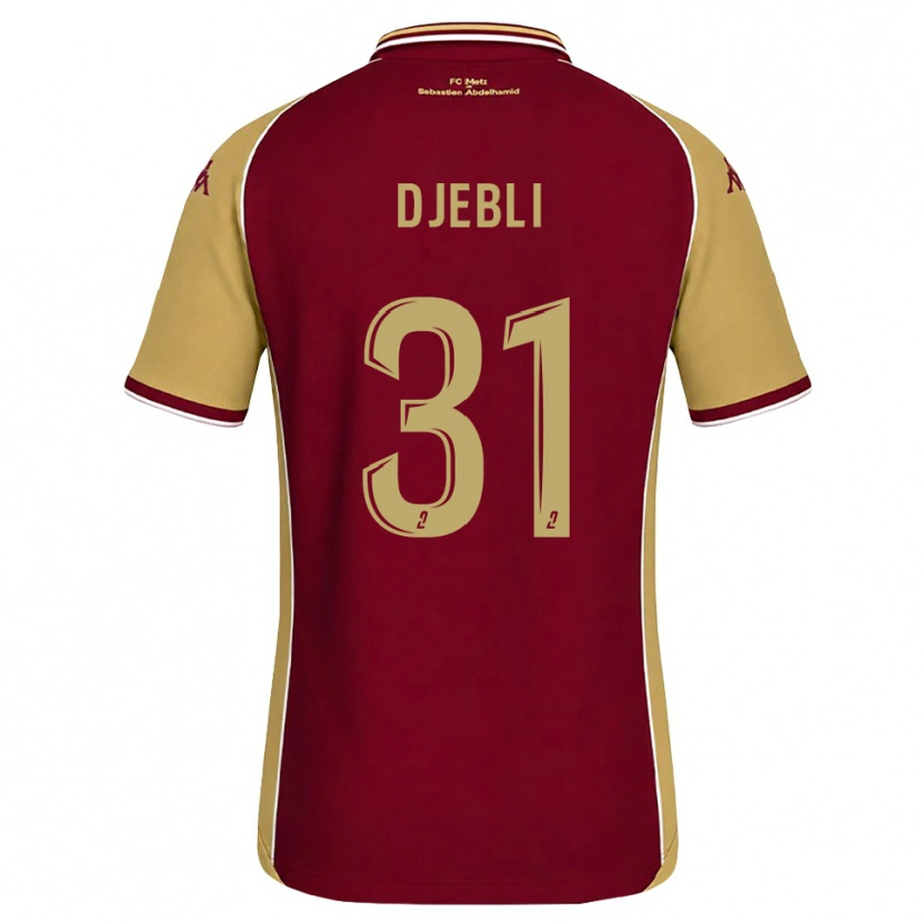 Danxen Dětské Assia Djebli #31 Zlatohnědá Tmavě Červená Domů Hráčské Dresy 2026/27 Dres