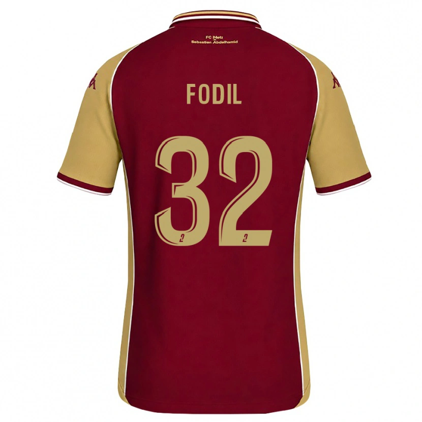Danxen Dětské Maria Fodil #32 Zlatohnědá Tmavě Červená Domů Hráčské Dresy 2026/27 Dres